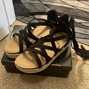 Torrid espadrille strappy platform sandals, wide width